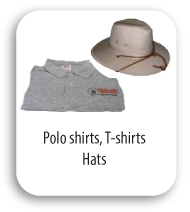 Polo shirts, T-shirts, Hats